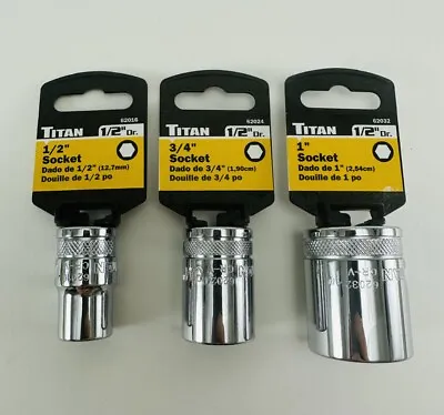 Titan INDIVIDUAL 1/2” Drive Shallow SAE Standard Socket Choose From 3/8 - 1-1/4  • $11.71