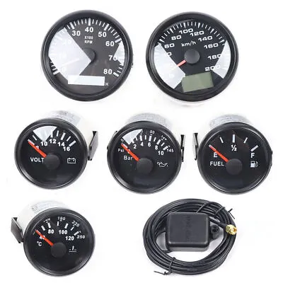 For Car Marine Boat Truck Gauges Classic 6-Gauge Set GPS Speedometer Waterproof • $127.30