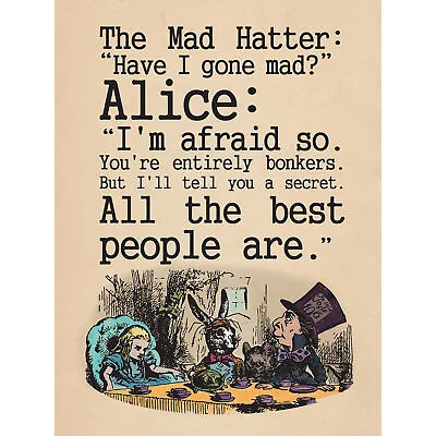 £14.49 • Buy Alice In Wonderland Mad Hatter Tea Party Large Wall Art Print 18X24 In