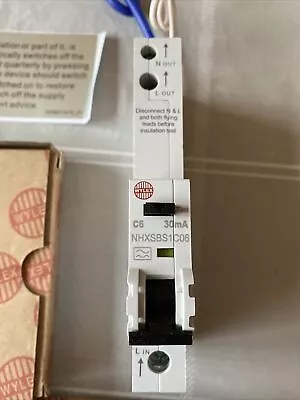 Wylex Rcbo 6 Amp C Type 30maTYPE A (AC/DC).NHXSBS1C06 • £17.99