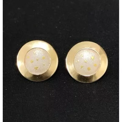 Vintage 80's Ed Levin 925/24K Sterling Silver And Gold Round Stud Earrings • $189