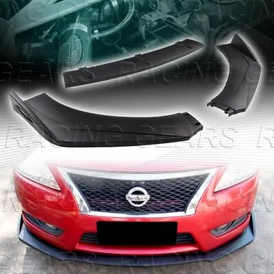 Universal Unpainted Black Front Bumper Lower Body Kit Splitter Spoiler Lip 3-pcs • $26.95