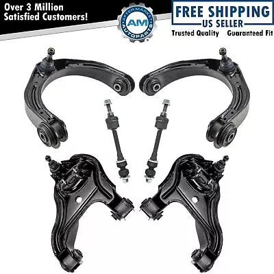 6 Piece Suspension Kit Upper Lower Control Arms W/ Ball Joints & Sway Bar Links • $432.69
