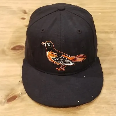 Vintage Baltimore Orioles Hat Cap New Era Size 7 1/4 Fitted Black Wool 90s Y2K • $22.45
