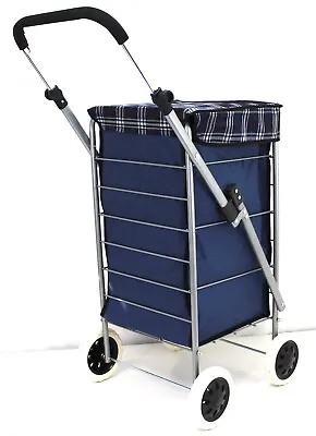NEW! 4 Wheel Folding Shopping Trolley Mobility Trolley Bag Cart Market Laundry • £35.99