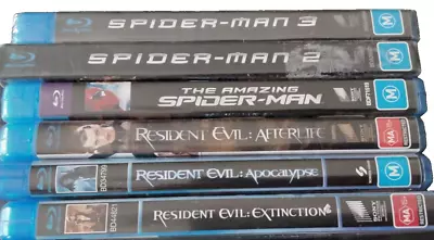 Spider-man & Resident Evil Blu-ray Movies X 6. Region Free. • $19.99