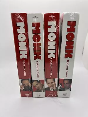 Monk - Complete Seasons 1-4 DVD 4-Disc Sets Brand New Sealed • $36