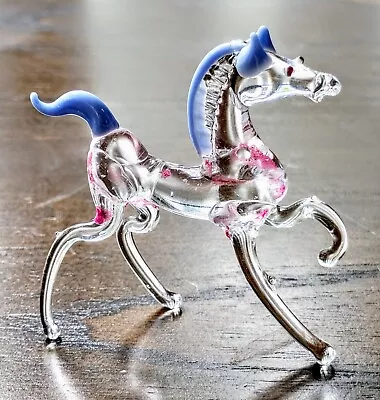 Gorgeous Vintage Venetian Murano Art Glass Miniature Hand Blown Horse Figurine • $49.99