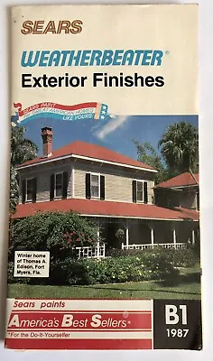 1987 Sears Weatherbeater Color Exterior Paint Chart Foldout Brochure Vtg Homes • $11.51