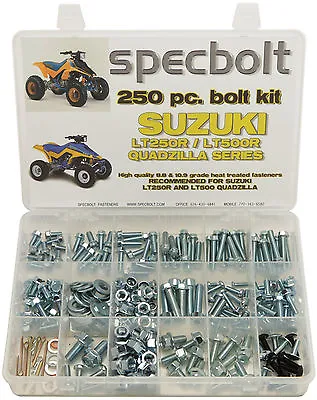 250pc Bolt Kit Suzuki LT250R LT500R ATV QUADZILLA Fenders Plastics Engine Pipe • $59.99