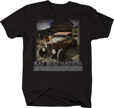 $19.90 • Buy Car T-Shirt Rat Rod Nation V8 Coupe Bucket Model Racing Garage Shirt