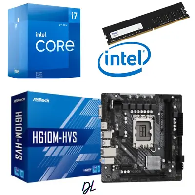 Intel Core I7 12700F + Asrock H610M-HVS Motherboard + 32GB DDR4 RAM BUNDLE • £459.99