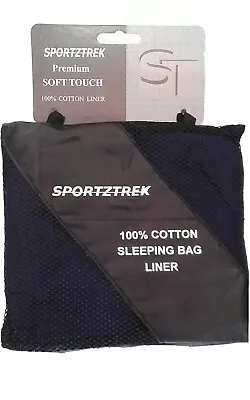 £13.79 • Buy Sleeping Bag Liner 100% Cotton Inner Sheet Green 190 X 80cm Camping - Travel