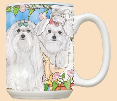 Maltese Ceramic Coffee Mug Tea Cup 15 Oz • $25.95