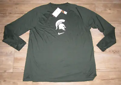 Nike Michigan State Spartans MSU Dri-FIT Basketball Shooting Shirt Jersey Men L • $42.49