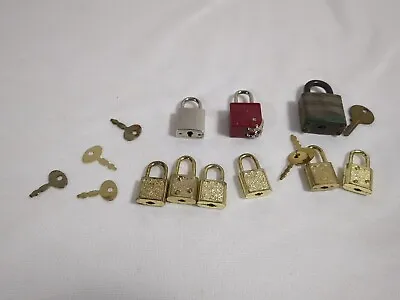 9 Small MINI  Padlocks Combination & Key Locks Art Craft... • $8