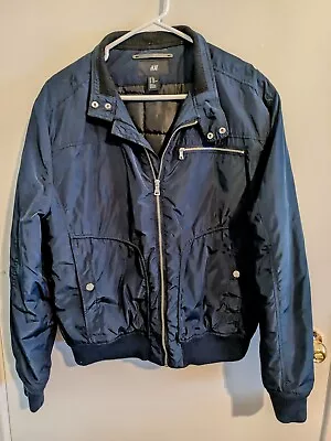 H&M Men’s Navy Blue Bomber Jacket 42R • $34.99