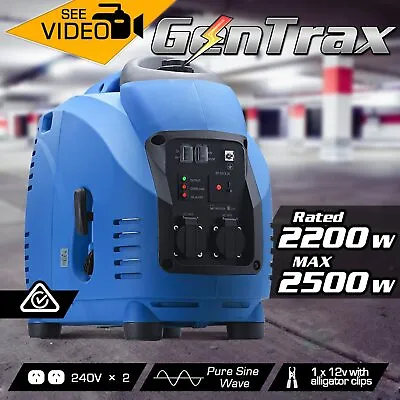 NEW GenTrax Inverter Generator Max 2.5KW Rated 2.2KW Pure Sine Portable Petrol • $679