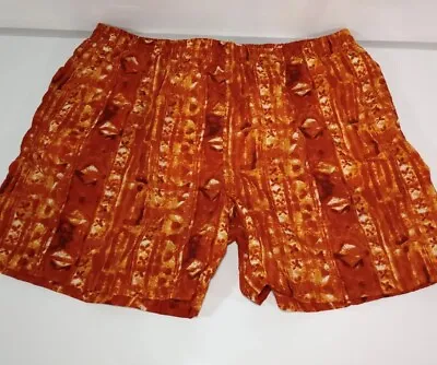 VTG Esprit Swim Shorts Men XL Campus Lined Trunks Board Swimsuit Orange Pockets • $13.50