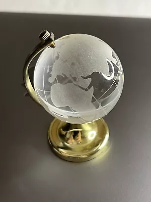Vtg Mini Glass Globe W Plastic Stand Frame • $25