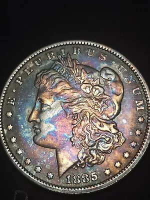 1885 S Silver Plated Copper Morgan Toned • $18.64