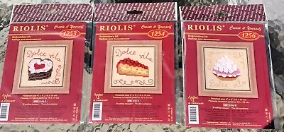 Riolis Cross Stitch Kits Cake Pie Dolce Vita #1253 #1254 #1256 Bakery Cafe • $18