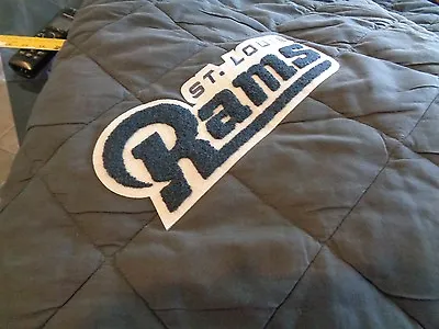 Pottery Barn Teen NFL Chenille Patch St. Louis Rams Twin Quilt Charcoal Football • $47.99