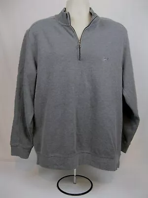 Greg Norman Mens 1/4 1/2 Half Zip Shirt L Large Long Sleeve Gray Shark Golf NEW • $31.98