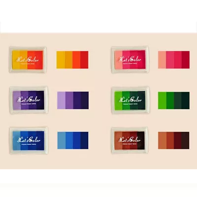 6Pcs Fabric Ink Pad Rainbow Ink Pad Rainbow Colour Ink Pad Rubber Stamp • £10.51