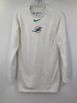 #21 Miami Dolphins Game Used White Nike Long Sleeve Compression Size: Large • $32.99