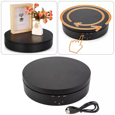 360° Electric Rotating Turntable Display Stand Jewelry Photography Show Holder • £16.81