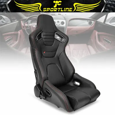 $269.85 • Buy Bucket Racing Seat Universal Reclinable Right Side Dual Slider Black PU Leather