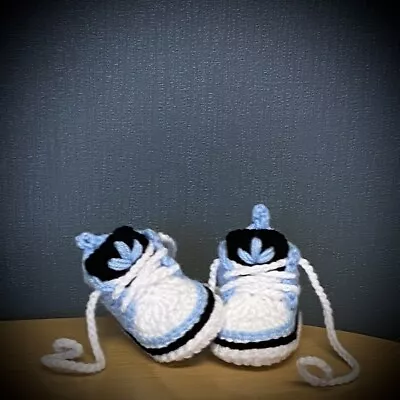 £6.99 • Buy Crochet Baby Shoes Handmade Crochet Wool Baby Trainers Booties Sneakers Slippers