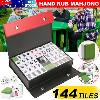 144 Tiles Mahjong Set Strategy Games Interactive Game Chinese Style Hobbies Gift • $41.95