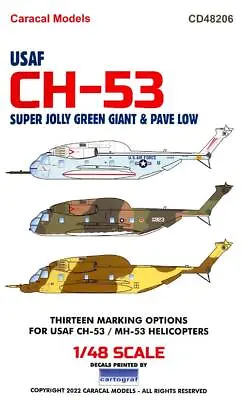 Caracal Decals 1/48 SIKORSKY CH-53 SUPER JOLLY GREEN GIANT & PAVE LOW • $14.50
