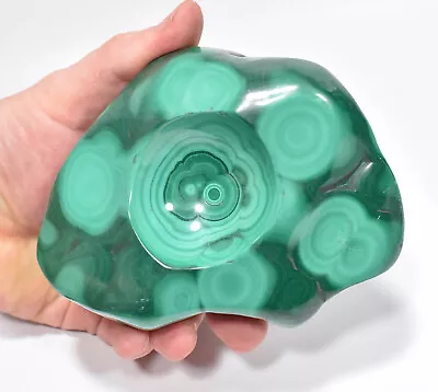 4.96  POLISHED MALACHITE Ashtray Bowl Sphere Stand  Video  - Congo A850 • $119