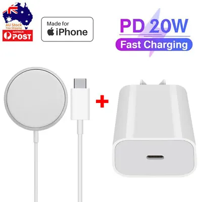 $27.59 • Buy For IPhone 12 13 14 Pro 15W Fast Charging PD Adapter Qi MagSafe Wireless Charger