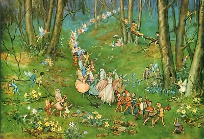 The Fairy Way By Artist Margaret W Tarrant  Medici Society Vintage Postcard • £9.64