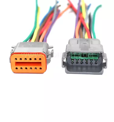 12 AWG Assembled Deutsch 12 Pin Waterproof Connector 6  Wire • $28.99