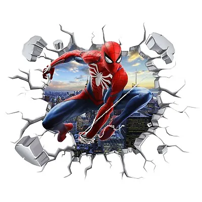 £39.99 • Buy 3D Marvel Spiderman Hole In Wall Sticker Art Decal Decor Kids Bedroom Decoration
