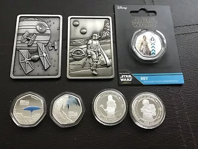 Selection Of Star Wars Items (coins Tokens Etc) Please See Photos Depicting All • £29.99