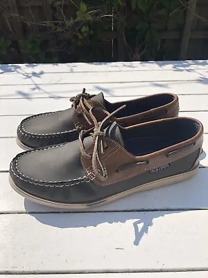 £26.99 • Buy Yachtsman By Seafarer Deck Boat Navy And Brown Shoes Size 11 Uk