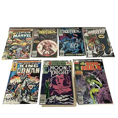 80's Marvel Comic Lot: Daredevil Wolf Pack She Hulk Moon Knight King Conan + • $20