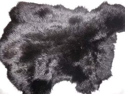 9 X13  BLACK Rabbit Skin Hide Pelt Craft #077 • $12.50