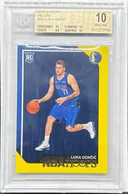 2018-19 NBA Hoops Luka Doncic Yellow Parallel Rookie RC #268 BGS 10 PRISTINE • $206.50