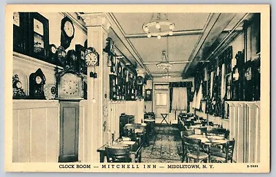 Middletown New York NY - Clock Room - Mitchell Inn - Vintage Postcard - Posted • $4.94