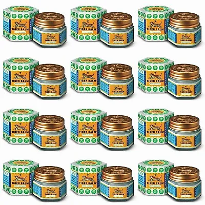 12 X 21 Gm TIGER BALM HERBAL WHITE OINTMENT MASSAGE RELIEF MUSCLE PAIN • $46.40