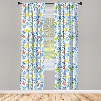 Nautical Curtains 2 Panel Set Marine Themed Starfish • £23.99