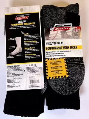 Dickies Steel Toe Blister Resister Performance Work Crew  Socks 4-Pair Sz6-12 • $16.72