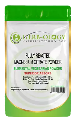 £5.99 • Buy Magnesium Powder Citrate Mineral Supplement Herb-ology Unflavoured